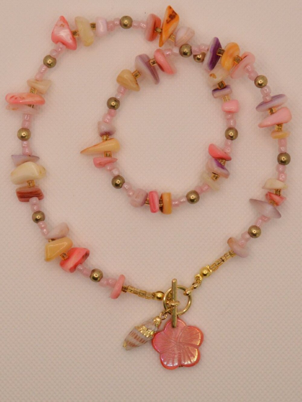 Summer Coast, Beaded Charm Necklace